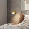 Lâmpada de parede Nordic Simples LED Decoração Night Lights Golden Aisle Reading For Home Bedroom Bedside Light Background Decoração