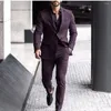 Мужские костюмы Бургундия свадьба 2 штуки мужская мода 2023 костюм Homme Mariage Groom Prom Blazer Masculino Terno Puxedo куртка