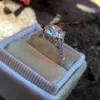 Bling Bling VVS Moissanite Ring 100% 925 Серебряное кольцо стерлингового кольца Стиль топаз CZ