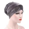 PCS Woman Hijabs Velvet Big Rhinestone Turban Head Cap Hat Beanie Ladies Hair Accessories Muslim Scarf Ethnic Clothing281q