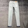 Jeans de diseñador para hombres Pantalones morados Pantalones rasgados rectos lágrimas regulares de mezclilla lavadas longbg7q