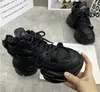 Vit svart chunky sneakers kvinnor våren höst tjock botten pappa skor kvinna mode pu läder plattform sneakers