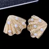 Charm S925 Silver Needle Gold Shell Design Sense Pearl Exaggerated Earrings for Women's Middle Ages Small and Luxury 230630