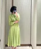 Casual Dresses Women Mid Calf Dress Bow Long Sleeve Elegant Temperament Solid Slim Robe Silk Vintage Spring 2023