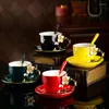 Cups Saucers Modern Design Coffee Cup Saucer Set Ceramic Creativity Luxury Home Nordic Minimalist Kubek Mugs Cute