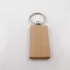 Porte-clés lanières 80 porte-clés en bois vierge gravure rectangulaire ID de clé peut être gravé bricolage cadeaux 230715