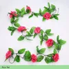 Decorative Flowers & Wreaths 250CM lot Silk Roses Ivy Vine With Green Leaves For Home Wedding Decoration Fake Leaf Diy Hanging Gar189H