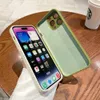 För iPhone 14 13 12 Pro Max Silicne Phone Case Mobilt omslag stora fönsterfodral med kamerallaset detaljhandelspaket