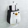 Simpatico pinguino Contenitore di carta Porta carta igienica Scaffale per scatola di fazzoletti a parete296I