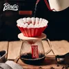 1 pc Bincoo Verser sur cafetière avec goutteur, 400 ml ensemble de serveur de café en verre, goutteur de café en céramique V60 avec support en bois papier filtre pour cadeau de bureau à domicile