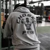 2022 män vårgymmar sport bomulls hoodie fitness bodybuilding tröja jacka hög känguru fickor fitness träning