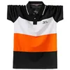 Polos pour hommes Stripe Polo Shirt Hommes Grande Taille 6XL Polos À Manches Courtes Été Respirant Couleur Contraste Coton Tops Plus La Taille 5XL 6XL 230714