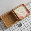 Tissue Boxes Napkins Hand Woven Square Tissue Box Cover Holder Natural Rustic Style er Straw Napkin Box Dispenser Organizer For Kitchen Store Box R230715