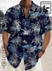 Men's Casual Shirts Haiian Shirt For Men Summer Linen Fabric Beach Coconut Palm Y2kStreetwear T-Shirt Short Sleeve Oversized 5XL Clothes L230715