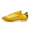Sapatos sociais de tornozelo baixo TF AG tênis de futebol para calçados unissex dourado laranja futebol masculino antiderrapante treinamento esportivo 230714