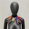 Scarves Women Black Feather Choker Collar Sexy Lace Neck Cover Punk Cape Shawl Party Cosplay Natural With Fake