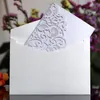 Greeting Cards 50pcs Blue White Elegant Hollow Laser Cut Wedding Invitation Card Greeting Card Customize Business With RSVP Card Party Supplies 230714