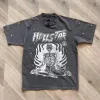 Verano Hombres para mujer Hellstar T Shirt Rapper Wash Grey Heavy Craft Unisex Top de manga corta High Street Fashion Retro Camiseta para mujer Tamaño de EE. UU. S-XL l66n #