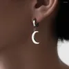 Backs Earrings 2023 Punk Style Trend Simple Stainless Steel Ear Clips Men Personality Star Moon Asymmetrical Fashion Daily Wearing Party