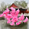 Dekorativa blommor 120 cm Big kryptering Silk Cherry Blossom Artificial Flower Weeding Arch Decoration Backdrop Branch Wisteria Vine Peach