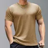 Herren-T-Shirts, lässig, einfarbig, Waffelmuster, Herren-T-Shirts, kurzärmelig, O-Ausschnitt, Sport-T-Shirts, 2023, Frühling, Sommer, Streetwear, Mode, einfache Sport-Tops, Herren, L230715