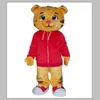 2019 outlets de fábrica daniel tiger fantasia de mascote para adulto animal vermelho grande festa de carnaval de halloween 3099