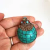 Pendant Necklaces Tibetan Handicrafts Nepal Hand Inlaid Turquoise Stone Lovely Snuff Bottles Ethnic Collections BYH021