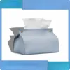 Tissuedozen Servetten Tissuetas in Europese stijl PU lederen servethouder Opvouwbare Tissue Box Thuiskantoor Waterdicht Stofdicht Opslag Diversen Ontaine R230714