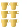 Muggar 6 st hushåll en enkel vikning keramisk mugg nordisk stil fast färg kaffekoppar färgade glaserade benporslin vatten kopp