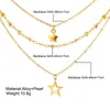 Chains Trendy Fashion 3 Layers Silver Gold Color Alloy Five-pointed Stars Pendant Necklace For Women Jewelry Dropship