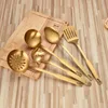 Utensilios de cocina Cocina de acero inoxidable Juego de paletas de 5 piezas Herramienta Oro 230714