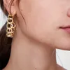 Boucles d'oreilles créoles chaîne à maillons exagérée pour les femmes créatives boucles d'oreilles en métal creux bijoux en gros Brinco