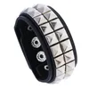 Ny stilfull nit med bultar armband pu läder punk armband manlig famale manschett bangle snap knapp armele armband smycken