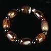 Pulseras de cuentas de ágata Sardonyx de Brasil Natural, Passepartout, tambor de la suerte, oración budista, mineral crudo, joyería, certificado de cristal