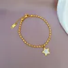 Charm Bracelets Stainless Steel Gold Silver Color Rhinestones Star Charms Chain Bracelet Women Fashion Jewelry Wholesale