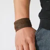 Charm Armband Vintage Leather Armband Men Punk-Style Wide Simple Personality Men's Multi-Layer Jewelry Retro
