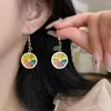 Backs Kolczyki małe świeże lato słodkie koreańskie koreańskie urocze kolorowe owoce pomarańczowe klip dla kobiet bez przebijających dziury ucha