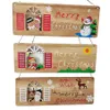 Kerstversiering Houten Plaque Opknoping Hangers Home Decoratieve Kerstman Vrolijke Boomornamenten Gelukkig Jaar315m