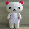 Trajes de mascote de Rilakkuma branco Tema animado Animal de urso japonês Cospaly Mascote de desenho animado Personagem Halloween Purim festa Carniva268d