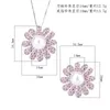 Ketting Oorbellen Set EYIKA Luxe Grote Witte Parel Zon Bloem Bruiloft Fijne Sieraden Zilver Kleur Mix Rose Rood Zirkoon Hanger Ring