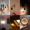 Lampa ścienna E27 Baza nordycka drewniana vintage Indoor Decor Wystrój domu oświetlenie Sypialnia Stół stół