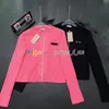 Cardigan tricoté de luxe pour femme, manteau rose noir, veste à manches longues avec fermeture éclair, Design de lettres de charme, Tops automne printemps Jackets287S