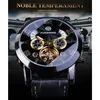 Jackets Forsining Tourbillion Fashion Wave Black Golden Clock Multi Function Display Mens Automatic Mechanical Watches Top Brand