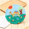 Party Favor Sublimation Blank Picture Puzzle Diy Coloring Jigsaws Child Square Five Pointed Star Painting Toys White Gift Paper 0 9 Dhjpy