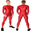 Red Lycra Spandex Catsuit Traje Unissex Yoga Trajes Sexy Women Men Body Terno Sem Cabeça Mão Pé Halloween Party Fancy Dress Cosp278q