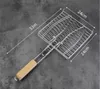 BBQ Tools Accessories BBQ Barbecue Net Roast Fish Duck Mattklipp Grillad Fish Net Grilled Hamburger Net Tool Rostfritt stål Grill Iron Basket 230715