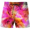 Heren Shorts Modieus Dust Splash Tie Dyeing Serie 3D Bedrukte Zwembroek Oversized Leisure Easy Dry Herenkleding