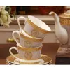 European high-grade bone china coffee cups and saucer set home ceramic afternoon tea cup to send spoon 210408260M