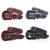 Paski Bling Belt Studded Pase for Women Fashion Dżinsy Cowgirl Western