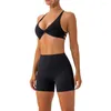 Damen Shapers Yoga-BH Crop Top Sportunterwäsche Atmungsaktiv Schickes Design Laufausrüstung Professionelles Fitnesszubehör Schwarz